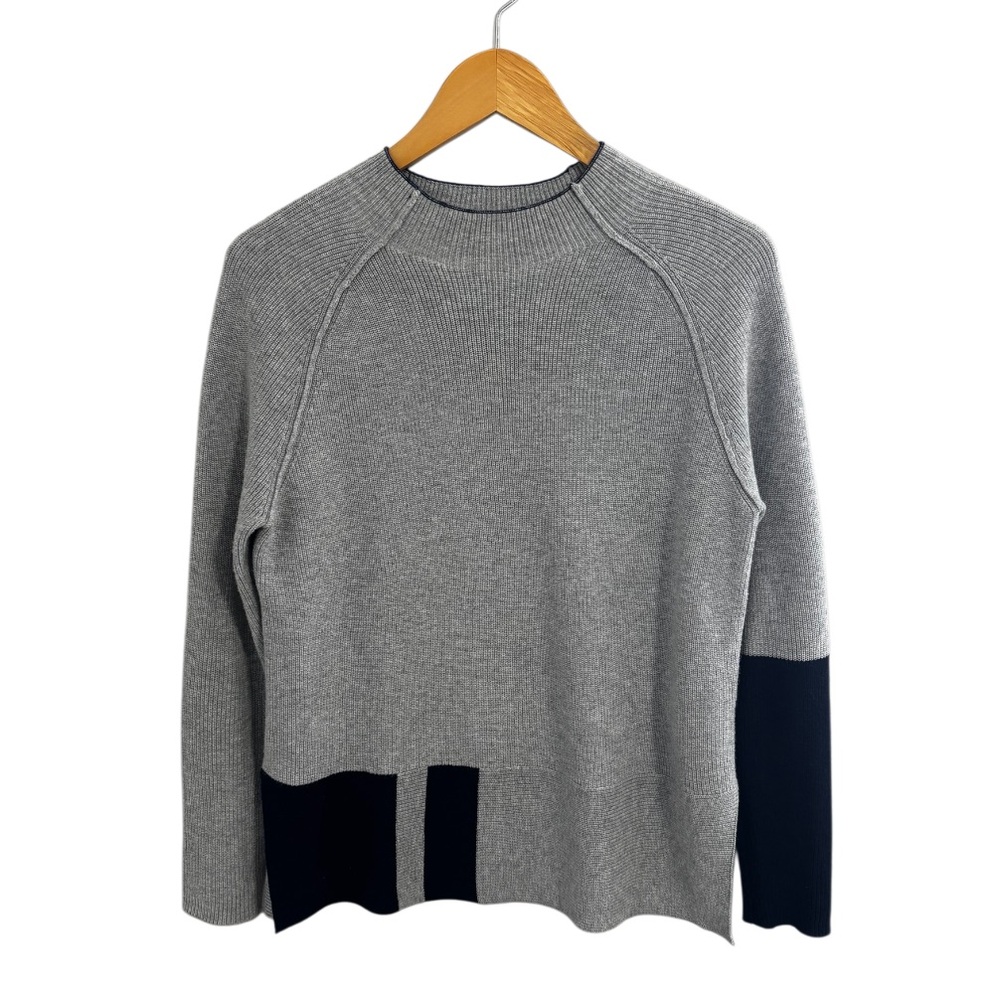 Cotton and Cashmere Blend Zaket and Plover  Mock Neck Sweater